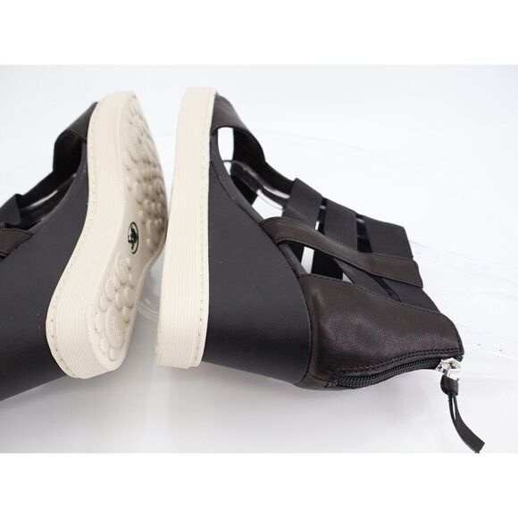 Sofft Womens Sosie Sandals Womens 11 Black Leather Wedge Platform Gladiator - Picture 5 of 13